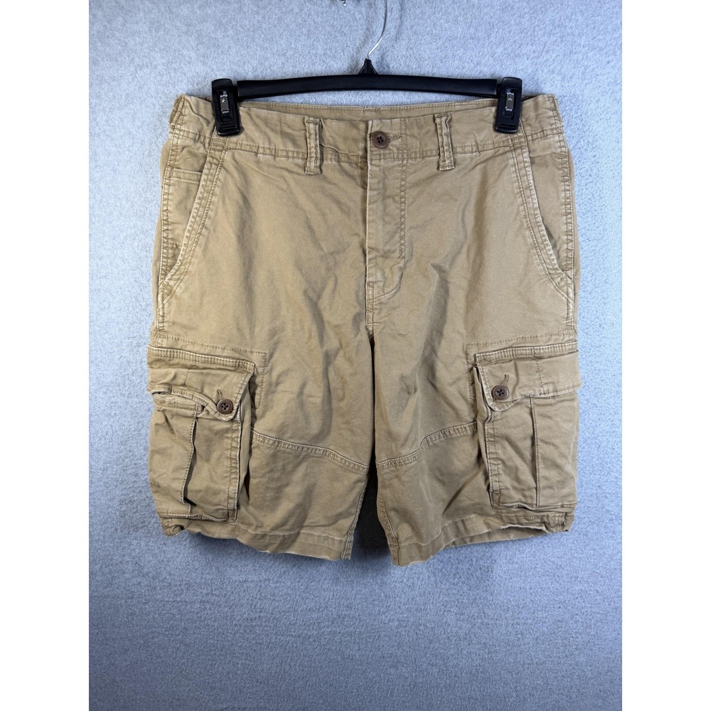 American Eagle Outfitters Shorts Mens 33 Beige Cargo Flex Canvas Stretch Casual